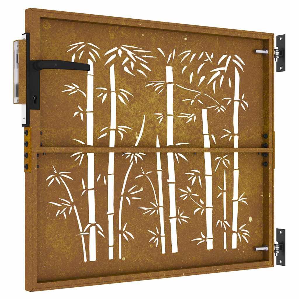 Portal de jardín 85x75 cm Acero corten Diseño Bambú