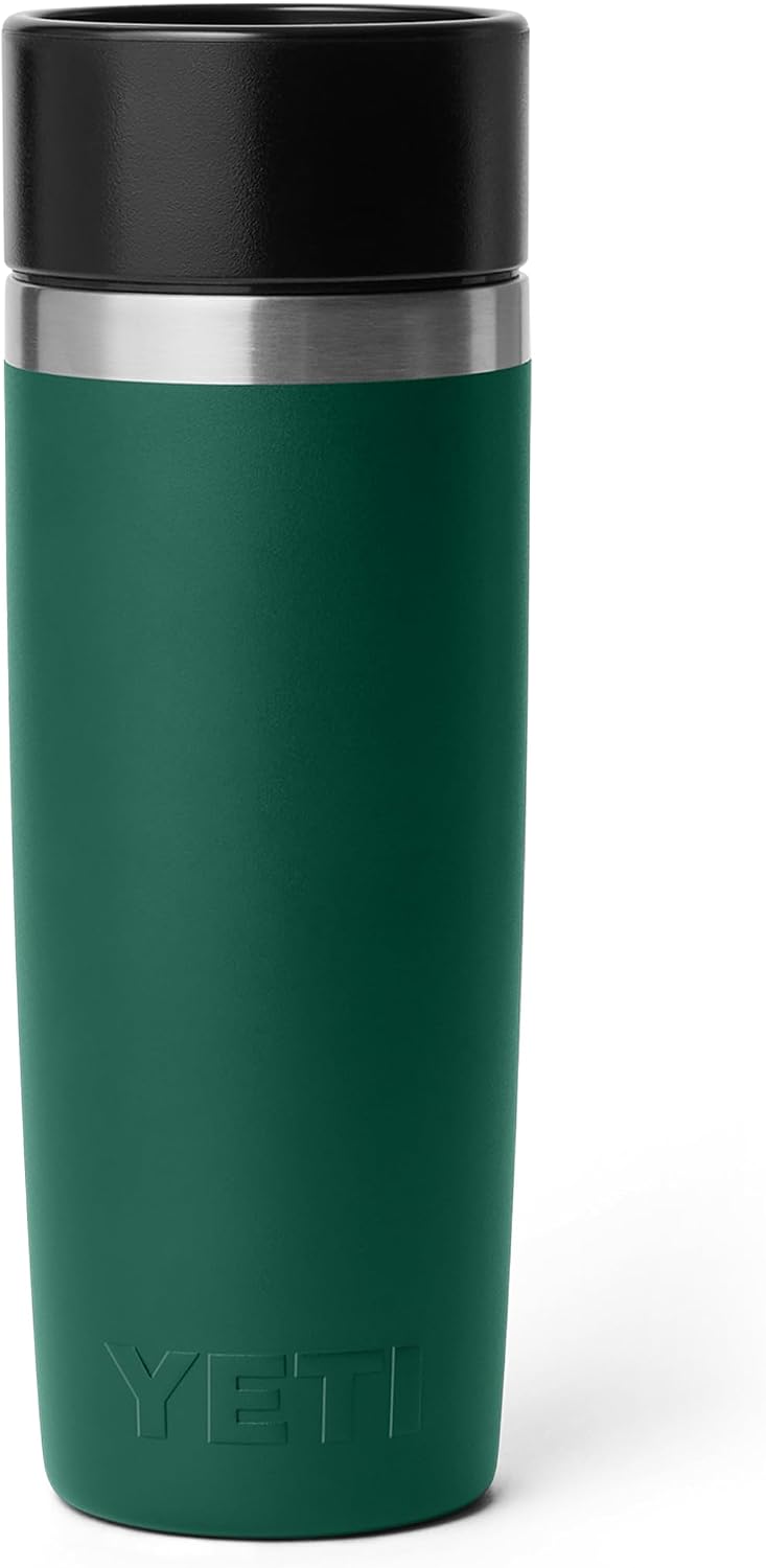 YETI Rambler Travel Bottle, Vacuum Insulated Stainless Steel Bottle with Leakproof Hotshot Commuter Cap, Black Forest Green, 16 oz (473 ml) image 5