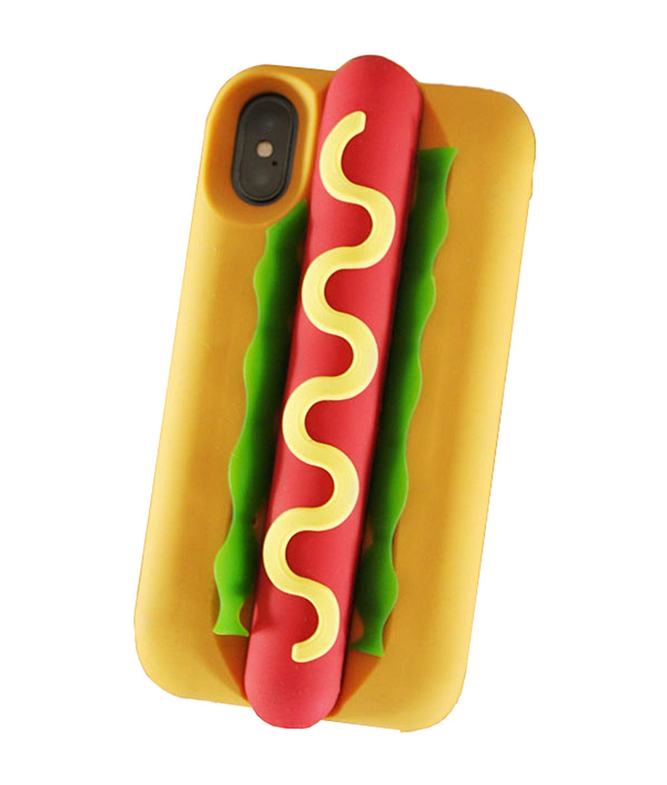 UnnFiko 3D Hot Dog Case Compatible with iPhone 12 Pro, Creative Cool Fun Cartoon Hamburger Soft Silicone Case Rubber Bumper Protection Cover (Hot Dog,