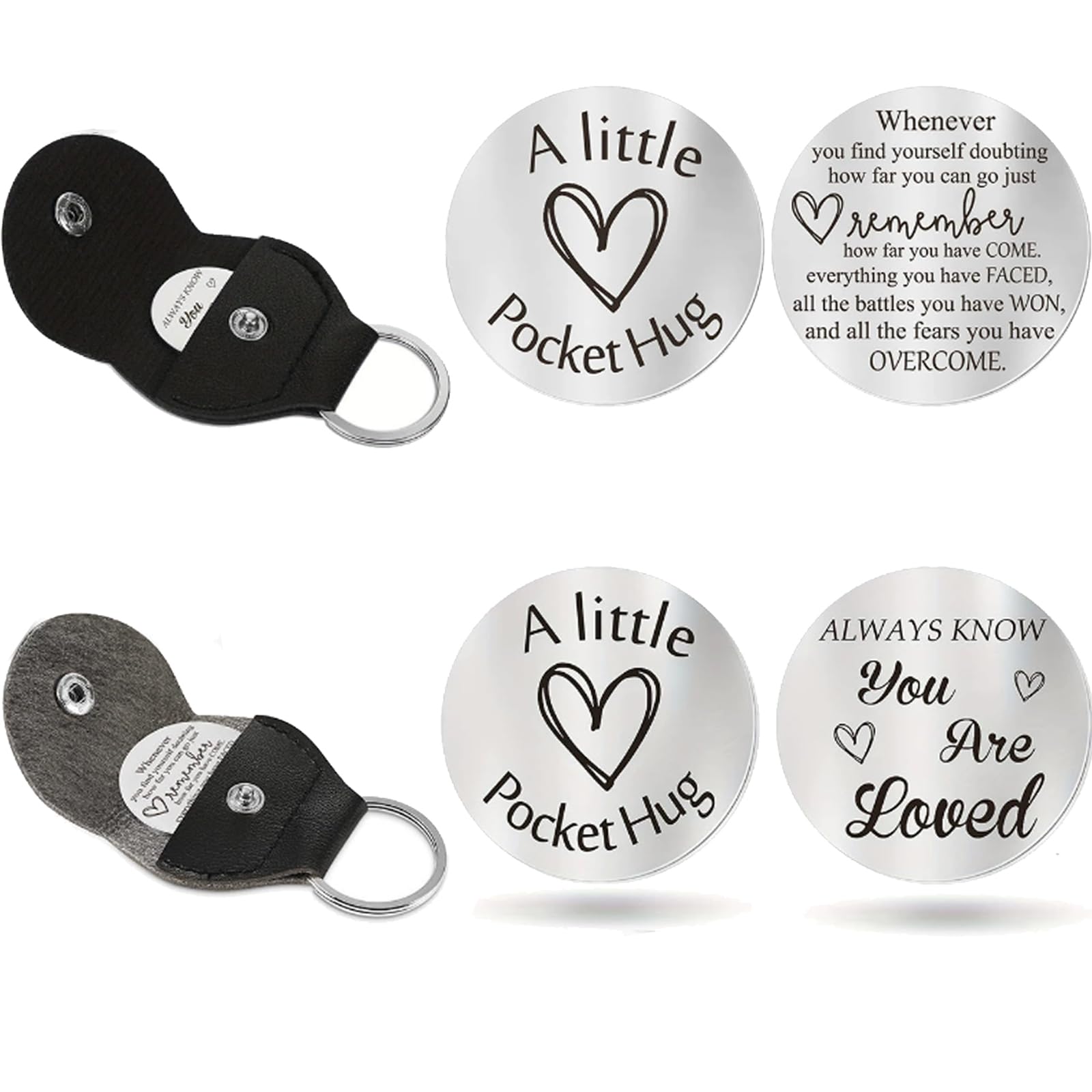 bharatbazaar 2PCS Metal Key Chain, Inspirational Keychains for Women and Men, Stainless Steel Key Rings for Home, Car, Bike, Emotional Support Gifts-picture-21