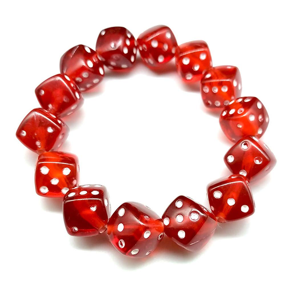 Gergxi Colorful Acrylic Dice Beads Stretch Bracelets Funny Game Lucky Dice Bracelets