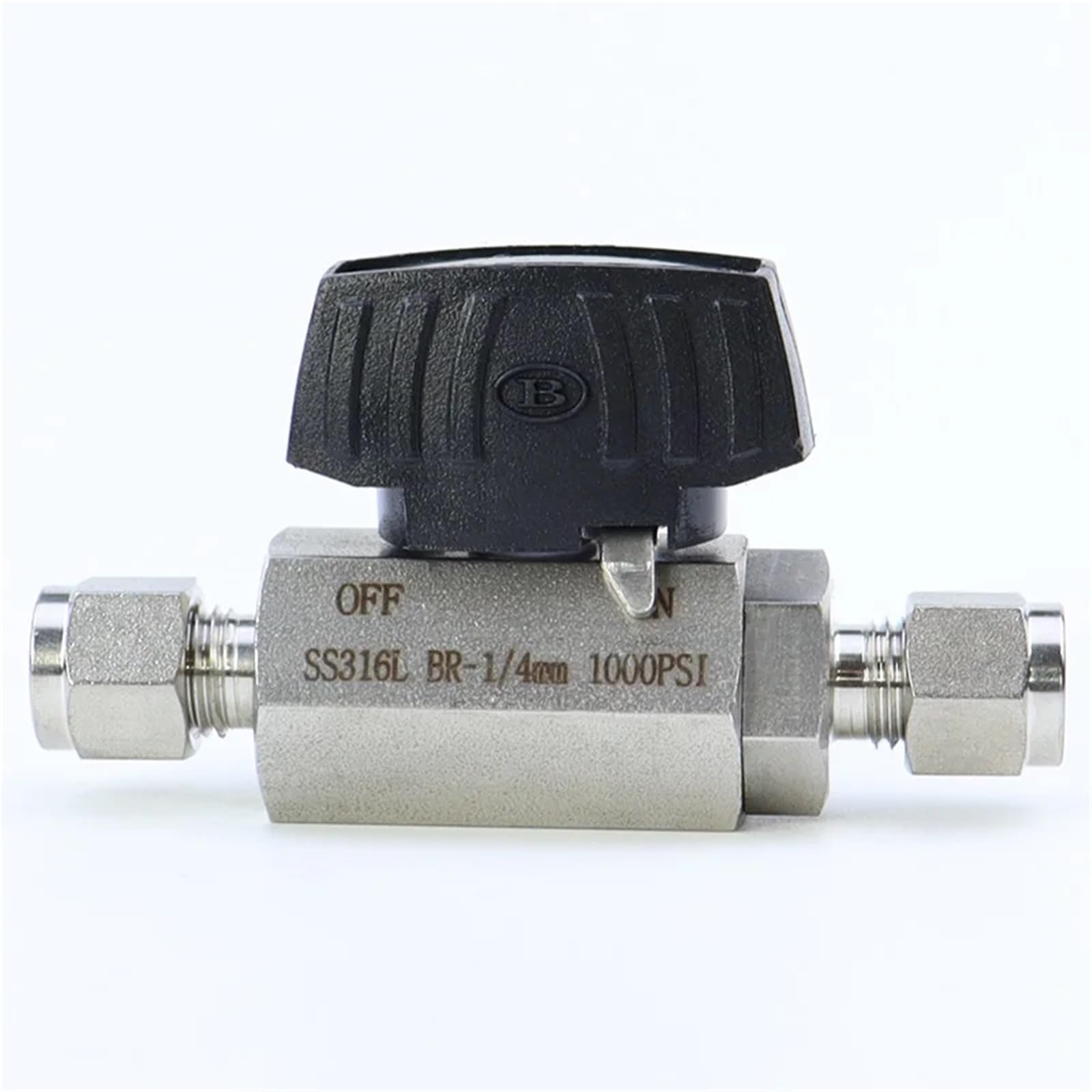Vanne boisseau sphérique 14mm en acier inoxydable 316L haute durabilité compression 1000 PSI