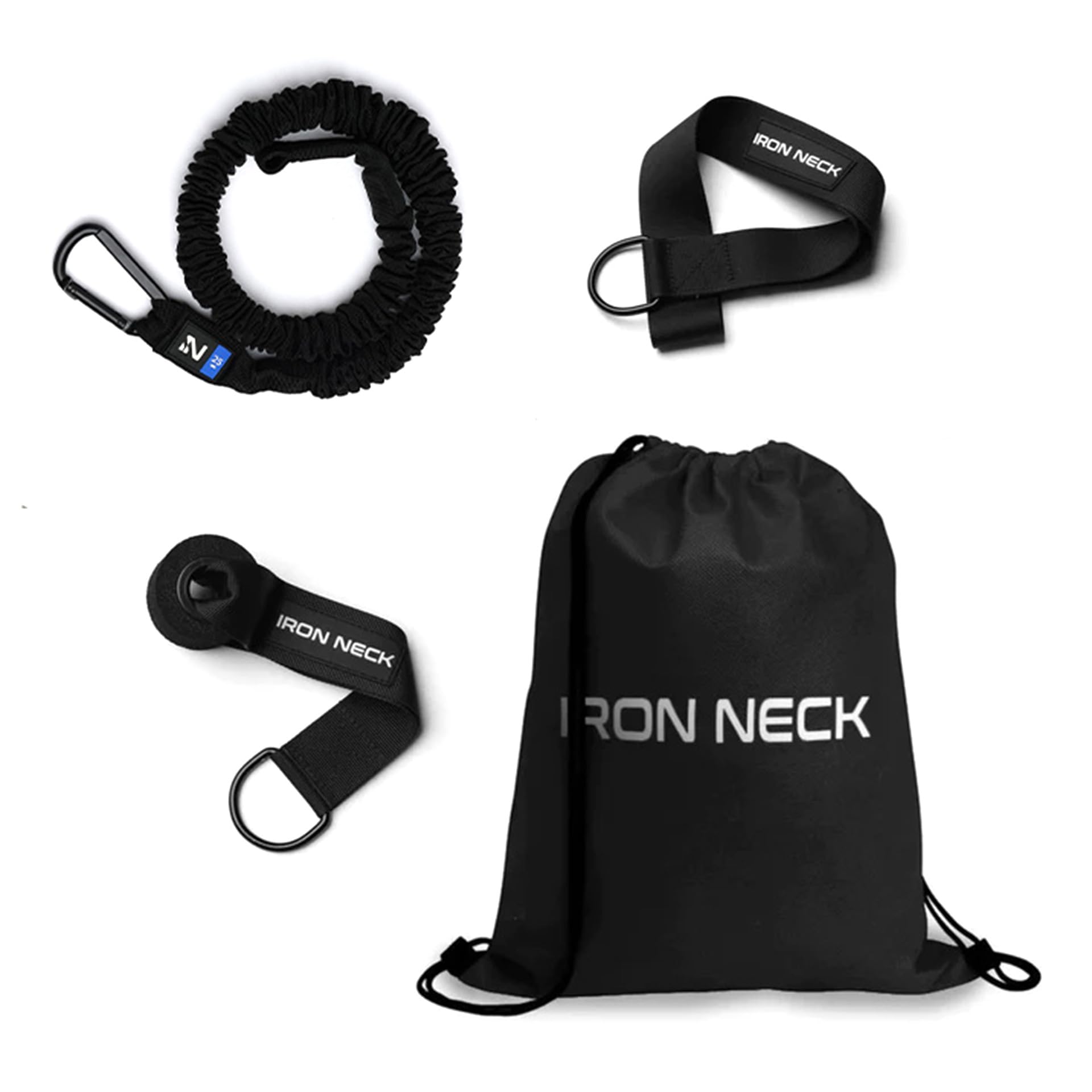 Iron Neck Resistance Band, Durable Exercise Band with Steel Carabiners for Neck Training, Strength Workouts, Stretching, and Rehab