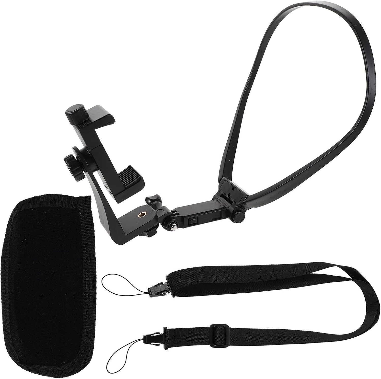 Toddmomy Adjustable Neck and Chest Phone Holder Stand for Vlogging and Outdoor Cycling, Compatible with Smartphones, POV Camera Mount for First-Person Video Recording