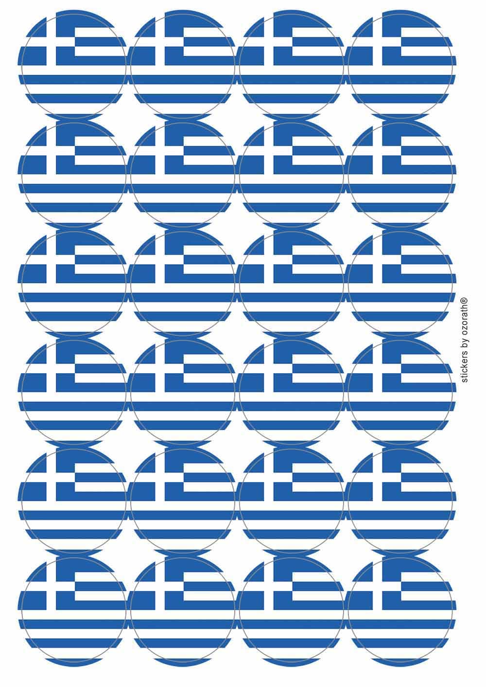 Ozorath Greece Greek National Flag Matt Paper Stickers