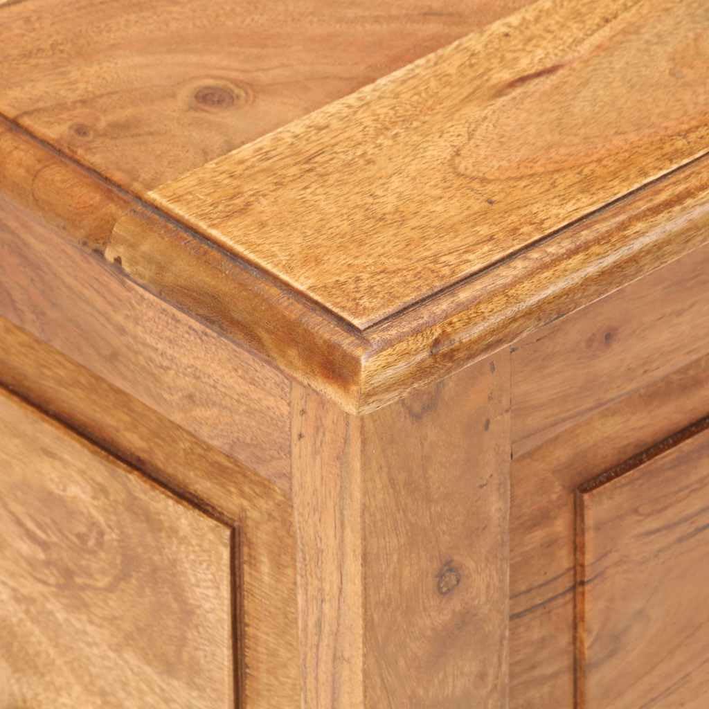Générique Cassapanca in legno massello di acacia 40 x 40 cm, scatola portaoggetti con maniglie laterali, piano piatto utilizzabile come comodino, decorativo per interni