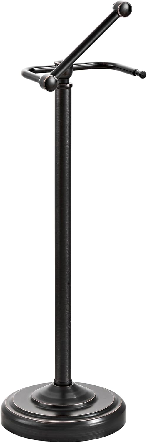 Toilet Paper Holder Stand, Oil Rubbed Bronze Toilet Paper Holder Free Standing, Post Pivoting Design & Stable Weighted Base SUS304 Stainless Steel for Bathroom?Mega Roll? Oil Rubbed Bronze Free Standing