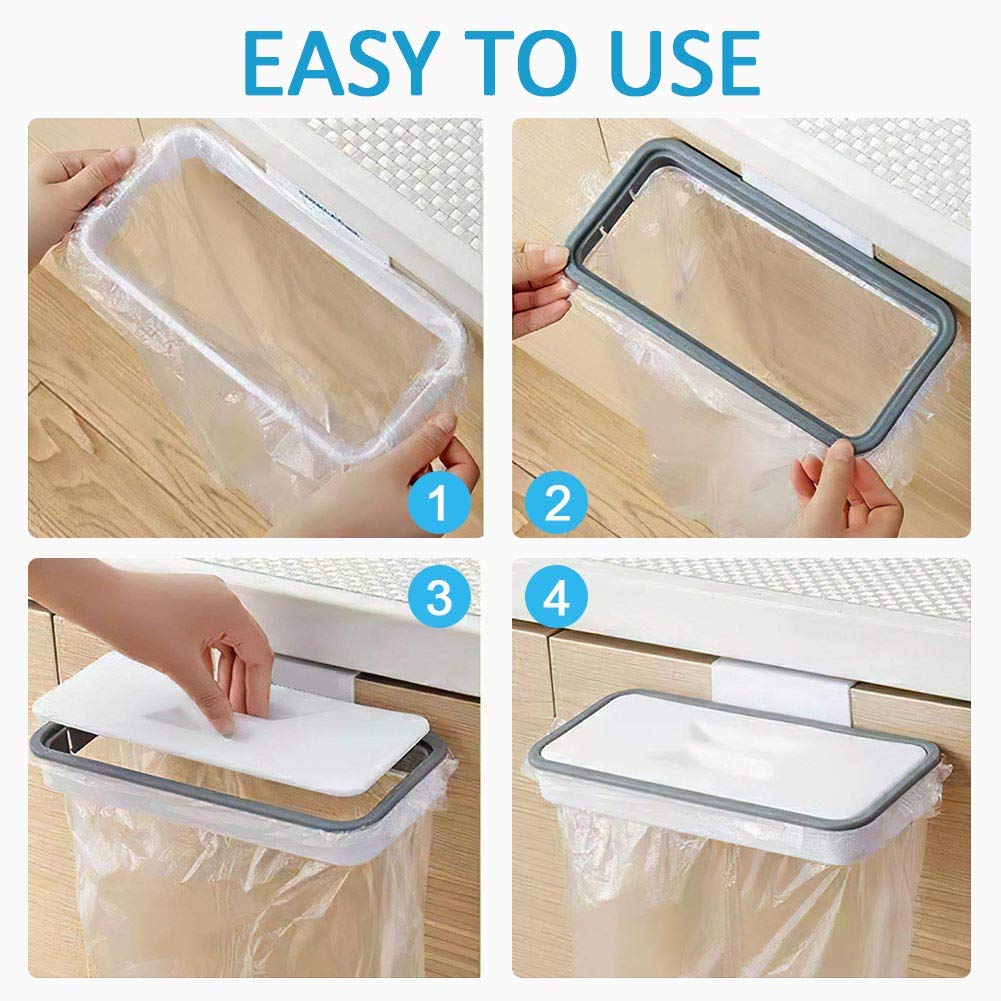 Support De Sac Poubelle Suspendu - Porte-Sac Pour Tiroir, Porte, Voiture, Réutilisable Et Sans Installation