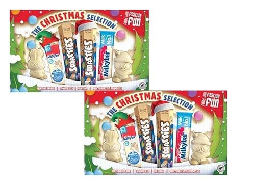2 x Nestle Christmas Selection Chocolate Selection Box 129.4g Kitkat Smarties- Christmas 2024-Christmas Chocolate Gift Box
