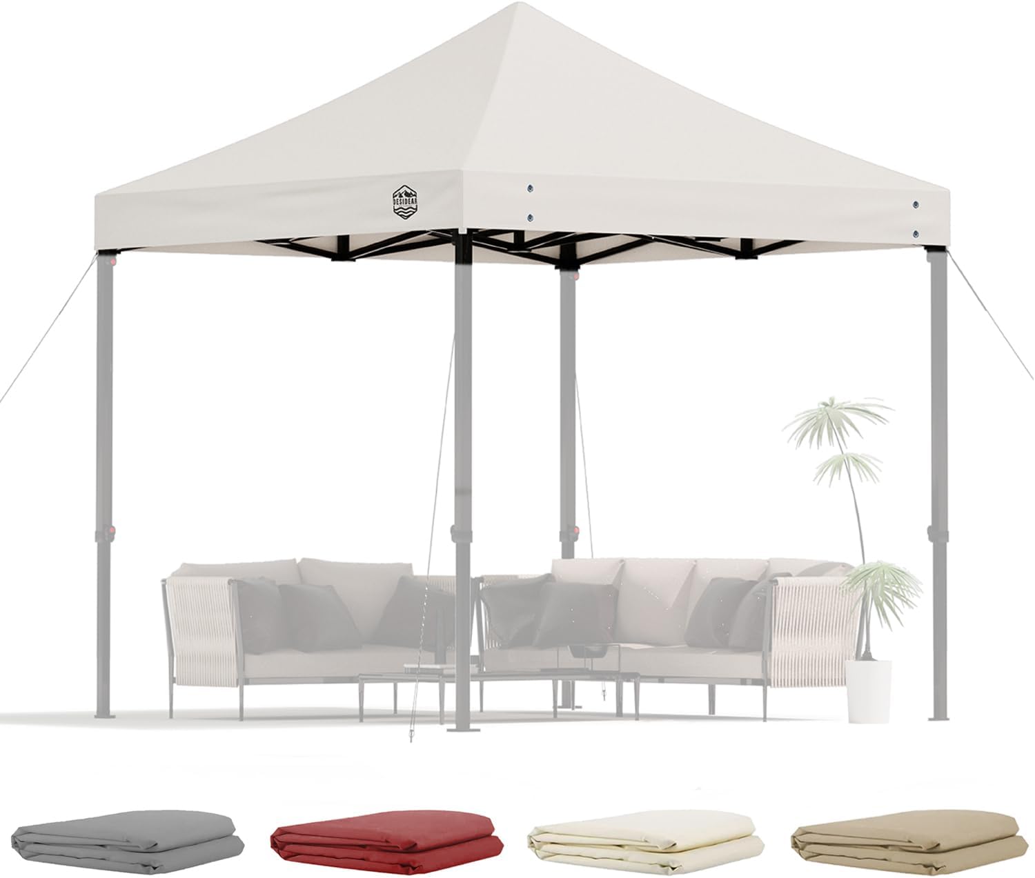 Replacement Canopy Top for Pop Up Canopy Tent,Heavy Duty 600D Oxford Fabric Outdoor Tent Cover (Gray,10x10 TOP ONLY)