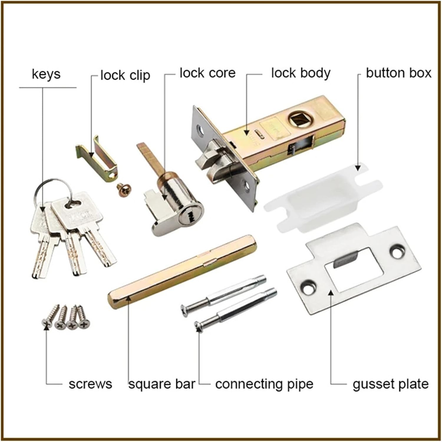 Modern Mute Room Door Lock Handle Fashion Interior Door Knobs Single Bolt Door Lock Anti-Theft Gate Lock Furniture Hardware(Green Bronze_50MM)
