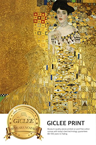 Niwo Art (Tm - Portrait Of Adele Bloch Bauer I, By Gustav Klimt, Oil Painting Reproduction - Giclee Wall Art For Home Decor, Gallery Wrapped, Stretched, Framed Ready To Hang (20"X20"X3/4") #TOP3