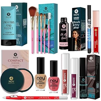 NOY Full Makeup Kit Smudge Proof Full Face Makeup Set for Women Daily Use Glam Ready Beauty Needs Pack of 16