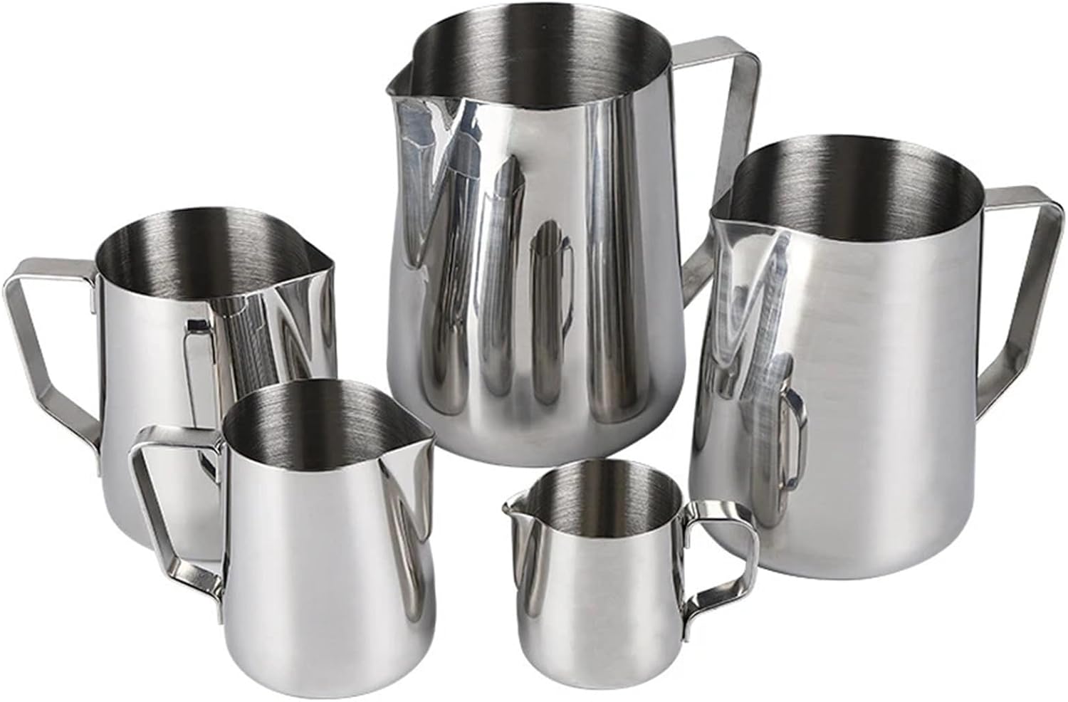 Stainless Steel Milk Frothing Pitcher 100/150/350/600ml with Measurement, Coffee Latte Art Accessory(350ML)
