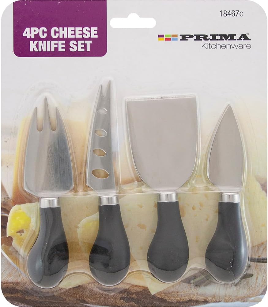 BARGAINSGALORE 4PC CHEESE KNIFE SET FORK STAINLESS STEEL KITCHEN