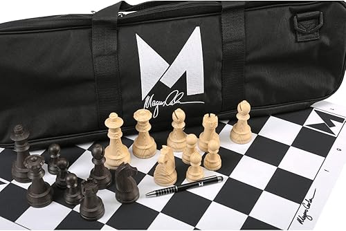 Miniatura 2 de The House of Staunton Magnus Carlsen Signature Series - Juego de ajedrez, bolsa y tablero