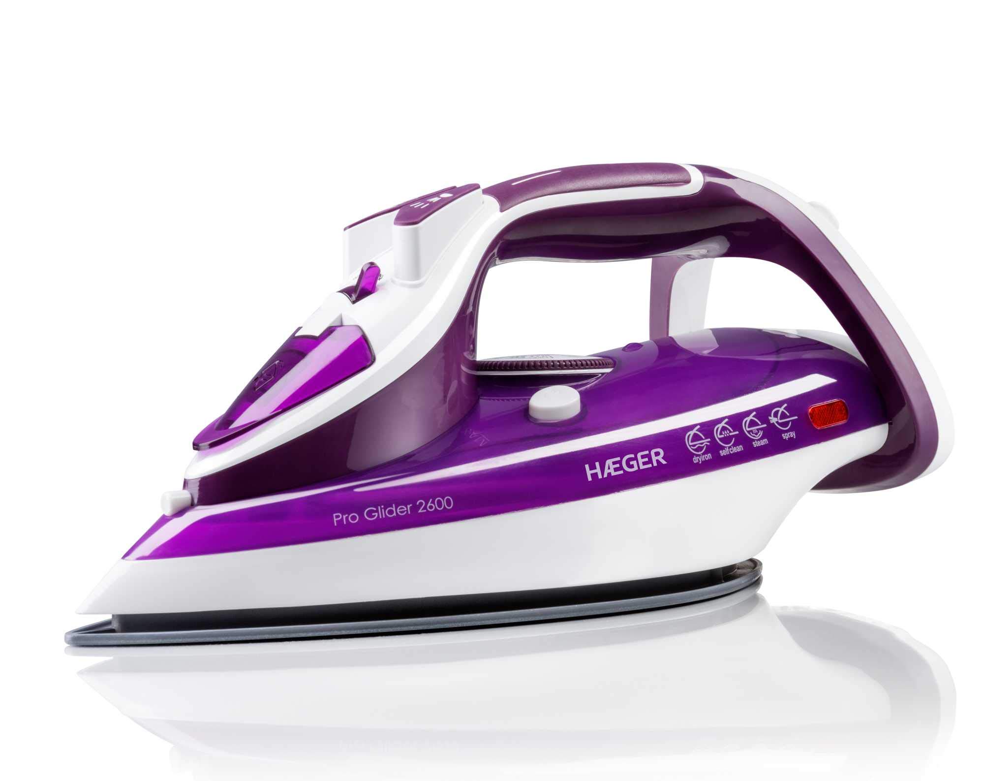Haeger Weiß Rosa – Pro Glider – Dampfbügeleisen 2600 W
