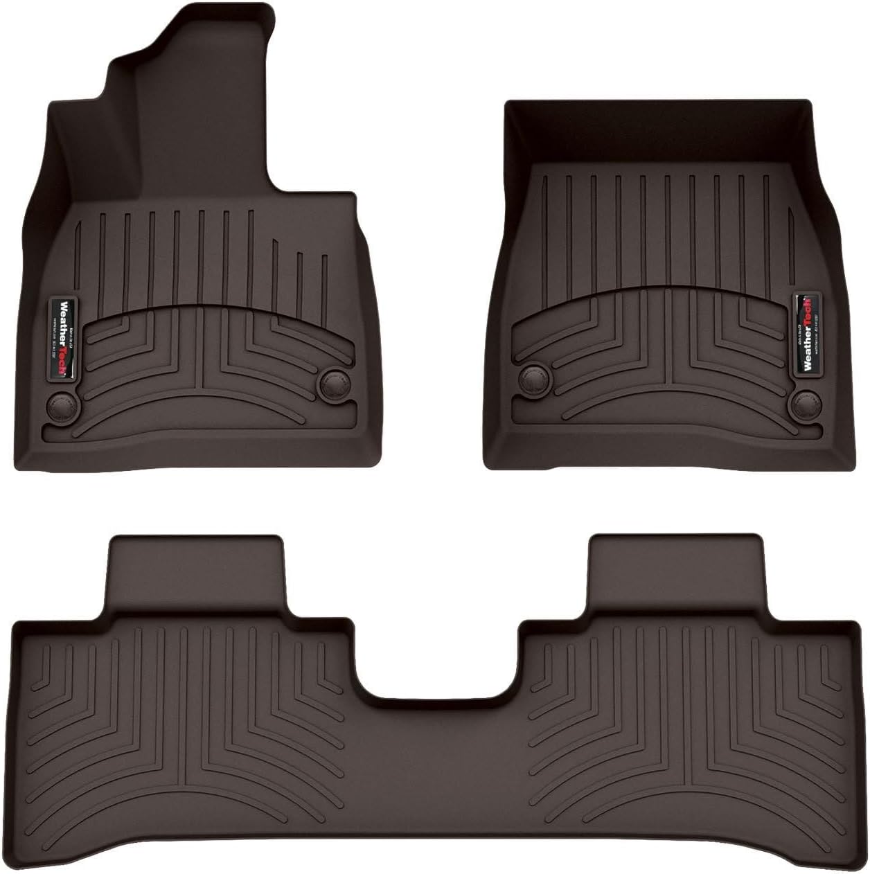 WeatherTech Custom Fit FloorLiners for Mercedes EQE SUV, AMG EQE SUV, 1st & 2nd Row (471773-1-4), Cocoa