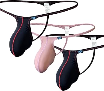 Mens Nylon Thongs And G-Strings Underwear Sexy Low Rise Bulge Pouch