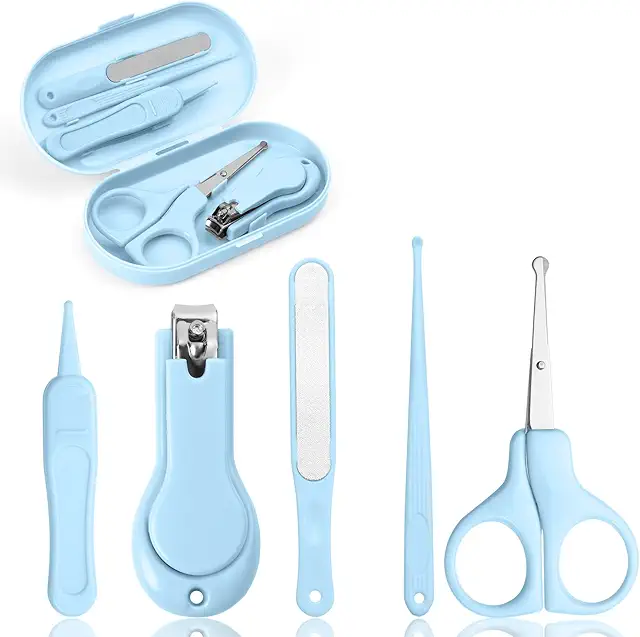 Vicloon Babypflege Set: 5-in-1 Babykurv Kit mit Nagelknipser, Schere & mehr