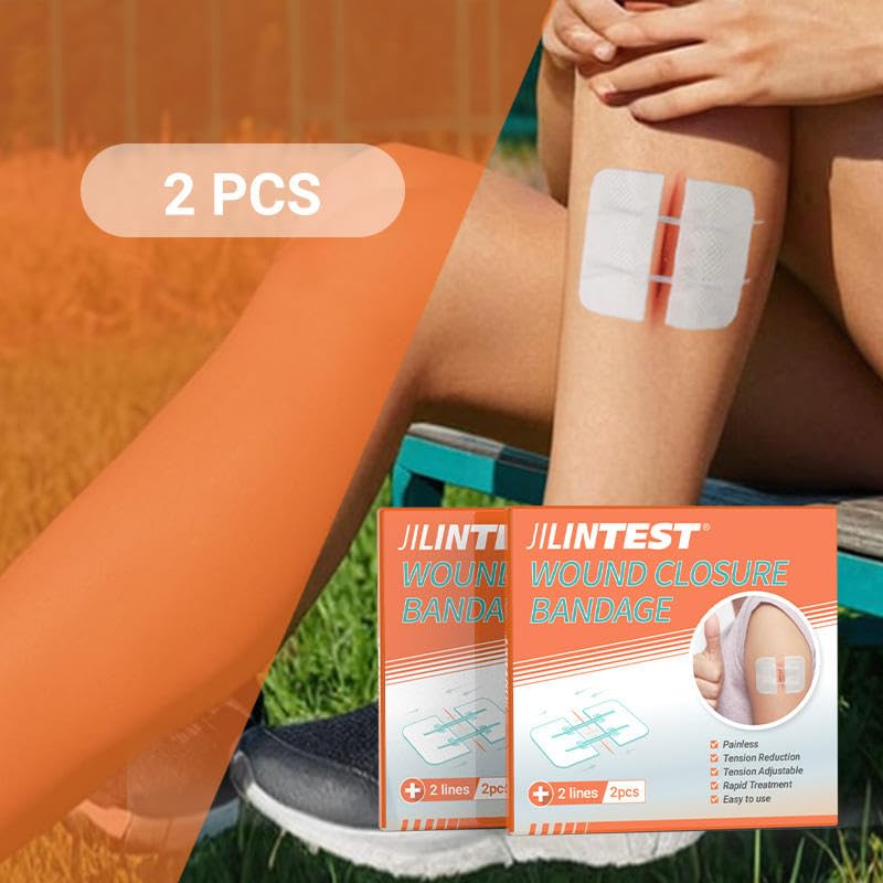 Image of Premium 2 line Wound Closure Bandage - Zip Stitch Technology I Bandages for Wounds with Stitches Bandage - 2 pcs