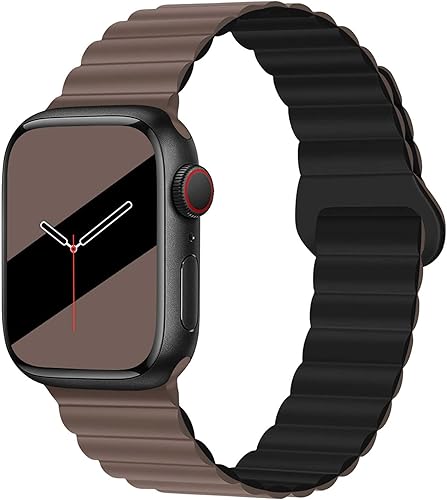 VNTOV Correas magnéticas de silicona compatibles con Apple Watch Band de 3840414244451929in para mujeres y hombres correas de silicona suave con