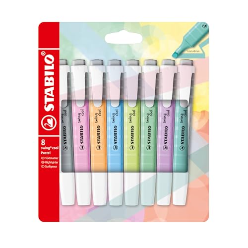 STABILO - Textmarker - swing cool Pastel - 8er Pack - Version 2