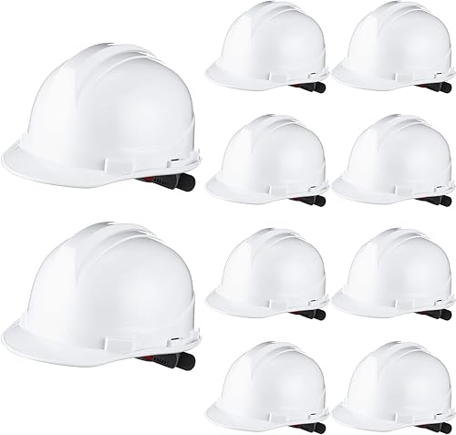 Leumoi 10 piezas de casco de suspensión, casco duro de construcción para seguridad, estilo gorra de trinquete con correas de corona autoajustables
