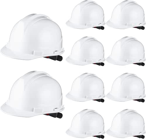 Leumoi 10 Pcs Suspension Hard Hat, Construction Hard Hat for