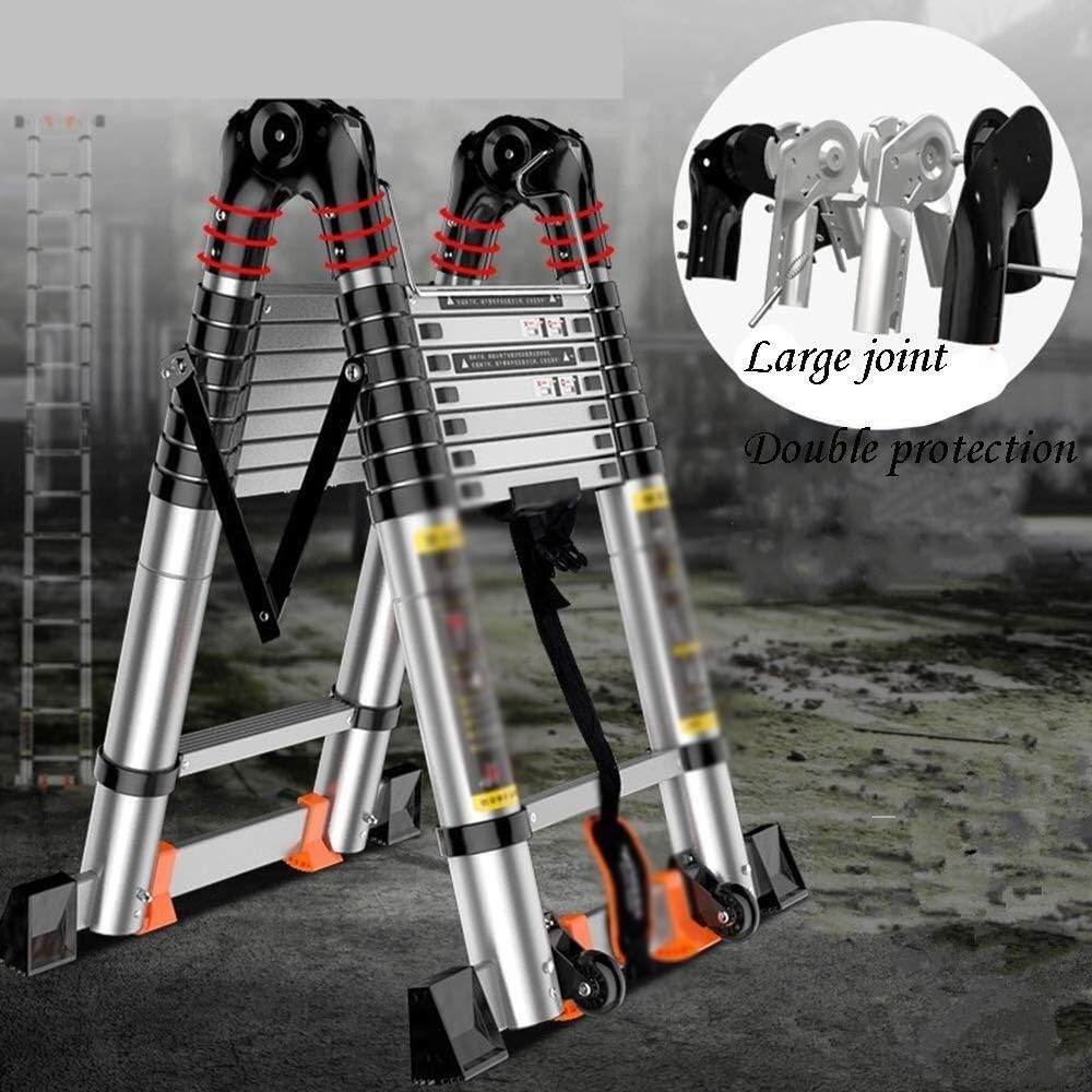 Telescoping Extension Ladder, Step Ladders Telescoping Ladders, Telescopic Ladder with 7m Widened Pedal Lightweight Extension Ladder for Household，1.7m