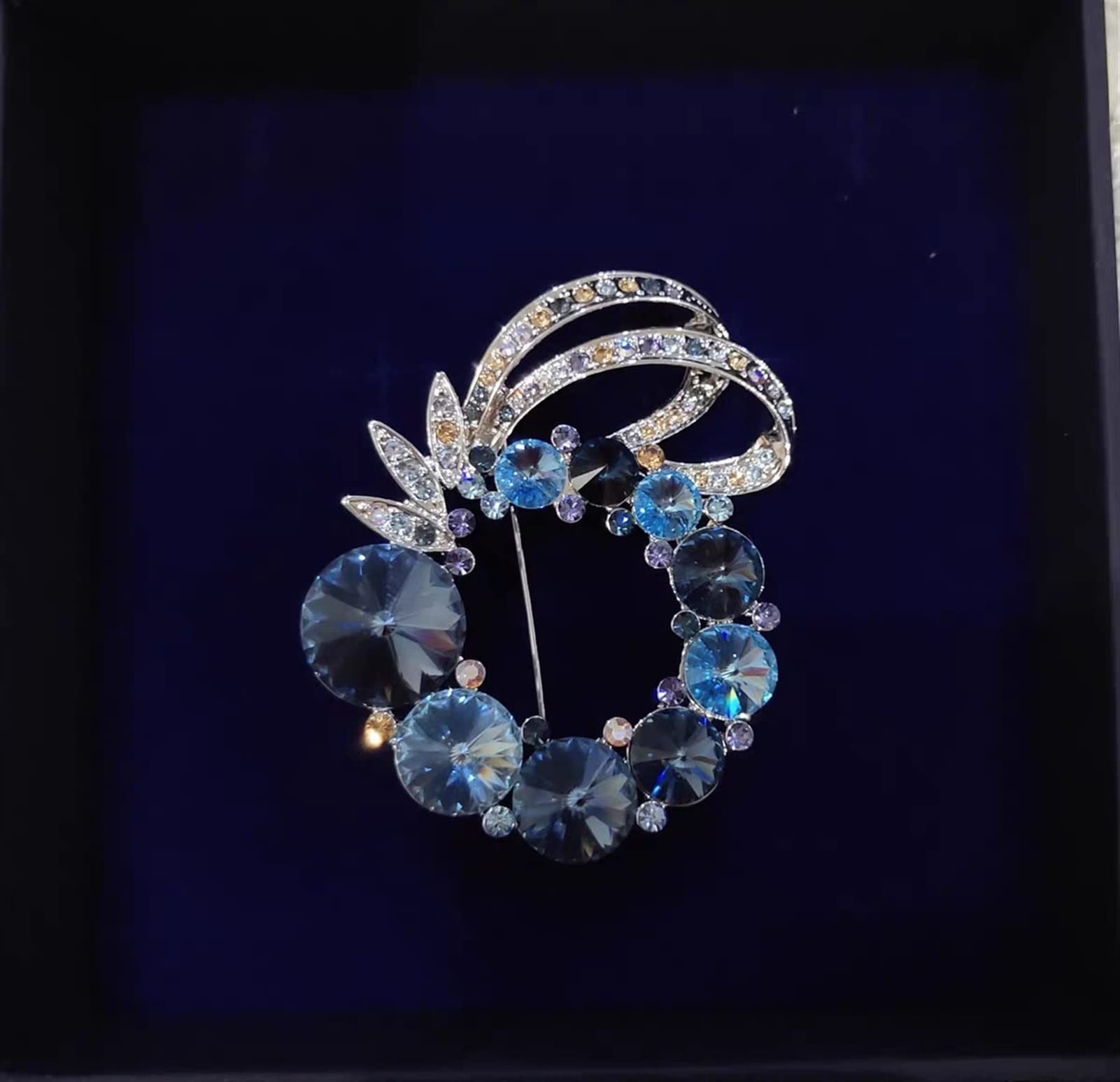 RAN-Brooch Kristallbrosche Bunte Kreis Kranz Brosche Weibliche Mantelbrosche voller Strasssteine ​​Pin Zubehör