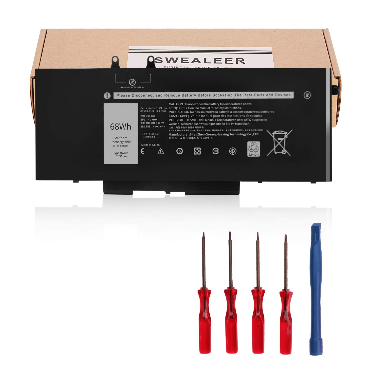 SWEALEER 4GVMP Laptop Battery Replacement for Dell Latitude 5400 5500 Precision 3540 3550 Notebook 1