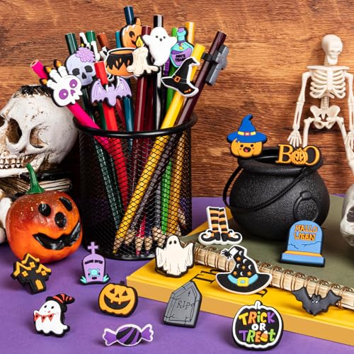 Clips decorativos para lápices Halloween, 50 unidades miniatura 4