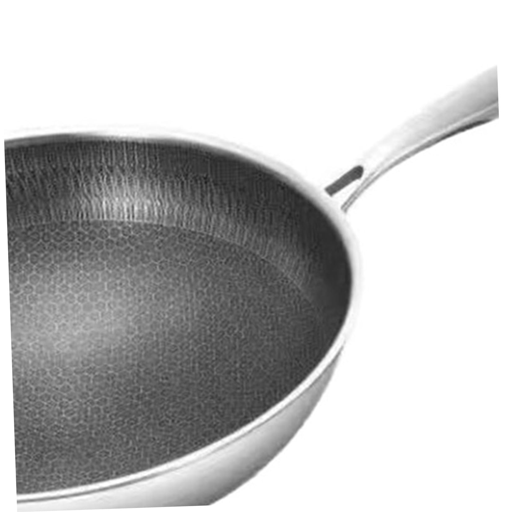 Wok Antiadhésif en Acier Inoxydable Nid Abeille 36cm Cuisine