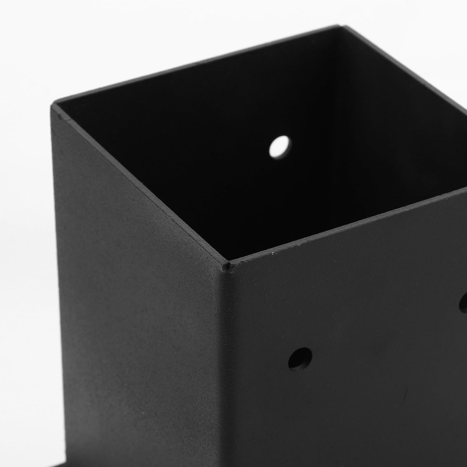 Mipcase Base de Poste de Cerca Soporte Metálico para Postes Metal Negro Recubrimiento para Montaje y Buzones