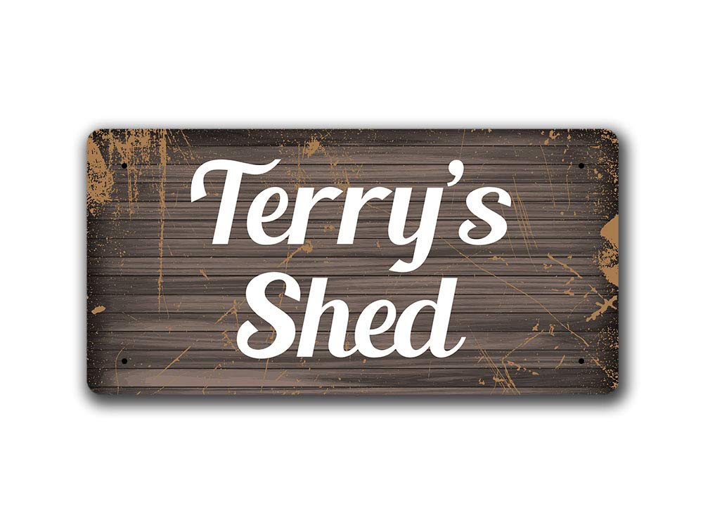 Mcmug White - Terry's Shed - Metal Sign, Decorative Sign, 200Mm X 100Mm