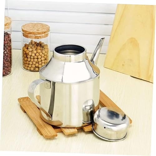 Miniatura 8 de Vertedor de aceite de oliva Contenedor de grasa Dispensador de aceite de acero inoxidable Contenedor de metal Contenedor de aceite Mister Aceite de