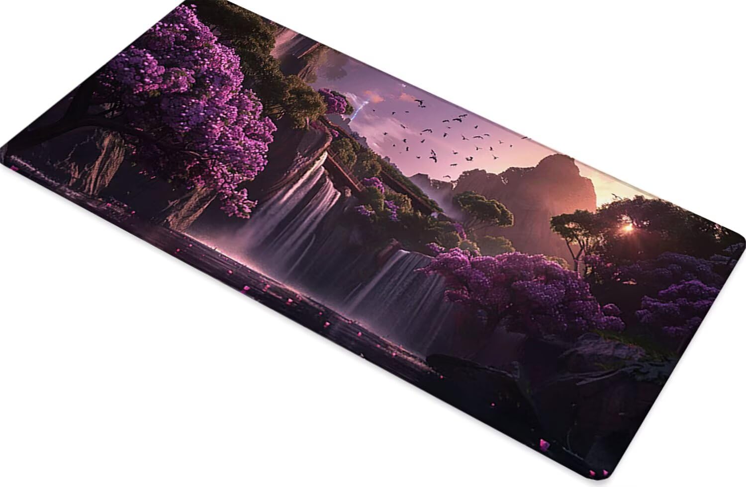 Tappetino Mouse XXL 1200x600 Tappetino Mouse Gaming Oversize, Copritavolo di Grandi Tappetino Scrivania, pour Enorme da Tavolo e Scrivania, Lavabile Mouse Pad Sottomano Scrivania, (Viola, Autunno) E-D