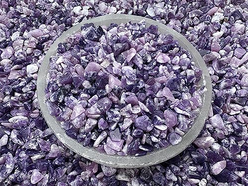 Image of 2 oz Lot Natural Semi Tumbled Gemstone Chips, Crushed Mini Crystals, Undrilled Crystal Chips (Lepidolite)