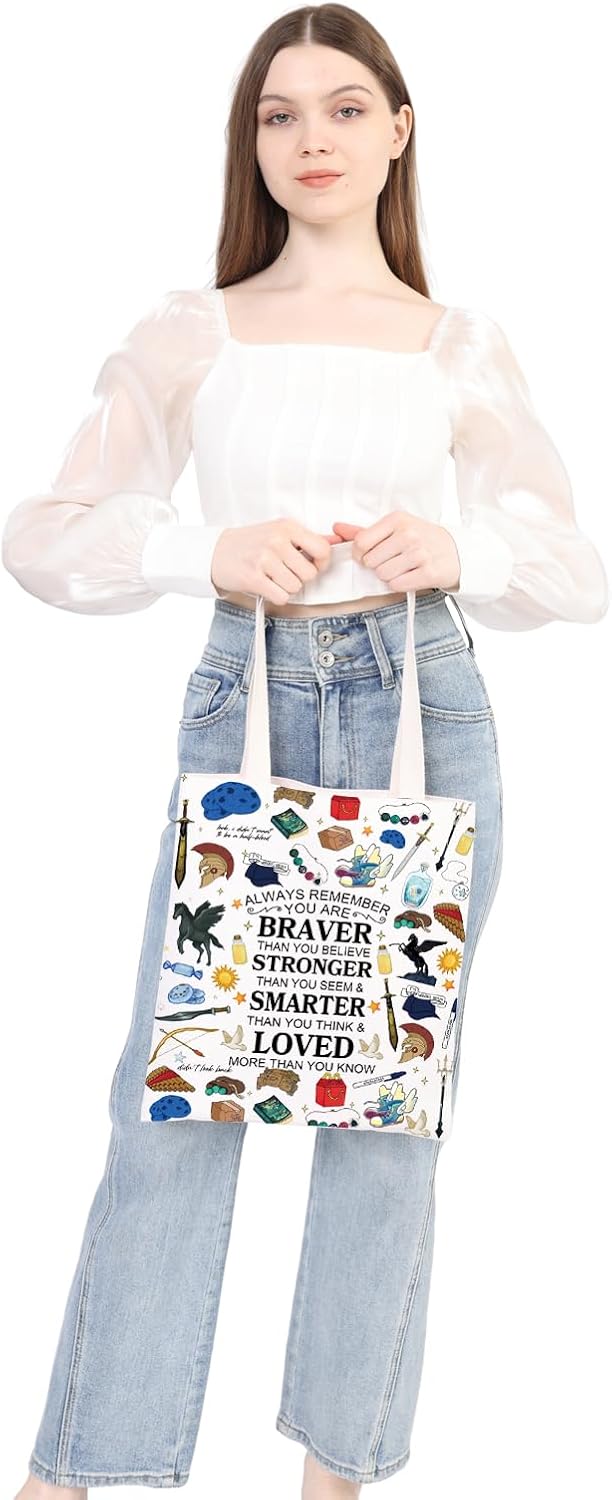 WSNANG Novel Lover Canvas Tote Bag Greek Mythology Fans Reusable Shopping Bag - Image 7