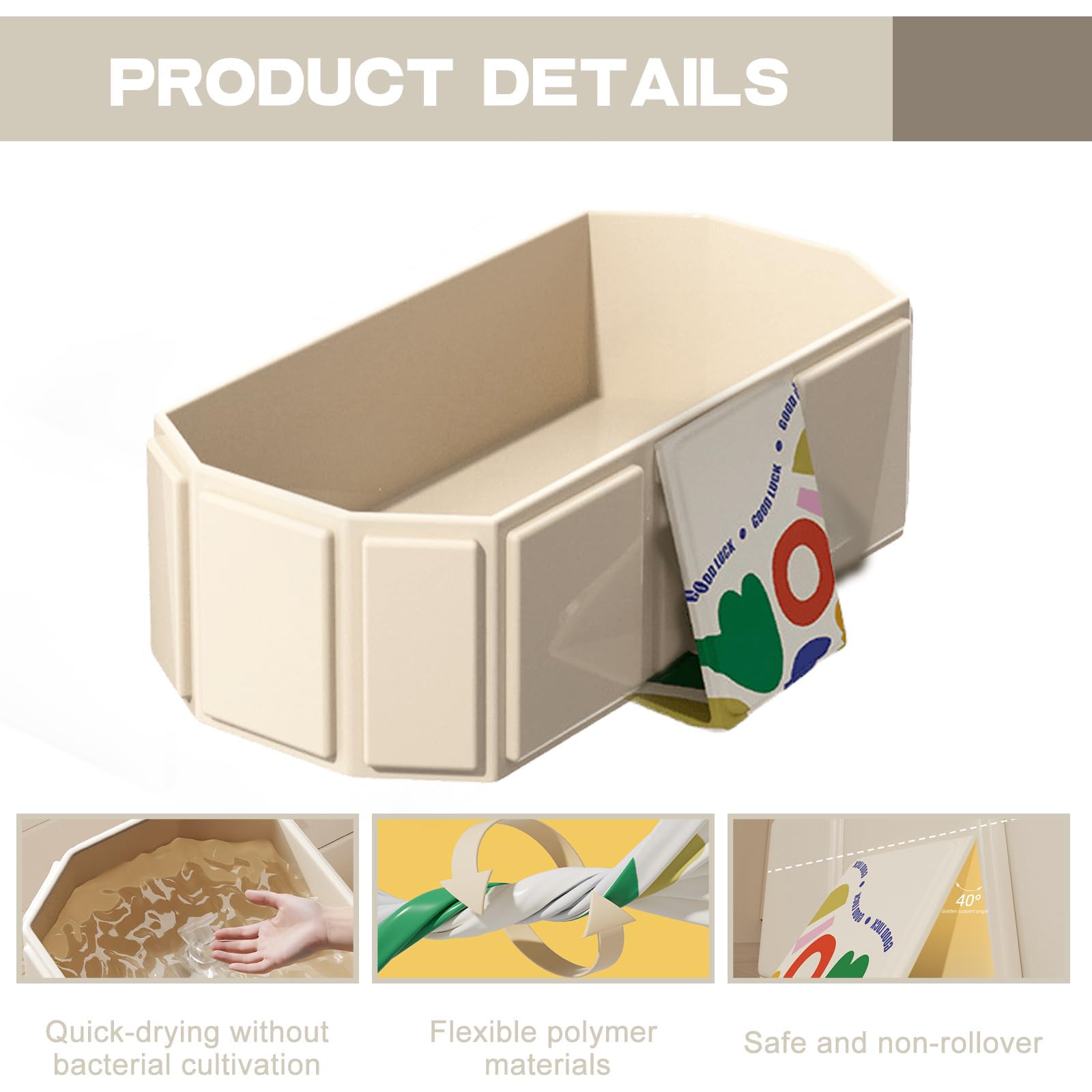 Vasca da bagno pieghevole, vasca da bagno portatile, 75 x 45 x 25 cm, pieghevole, con vite di scarico e piedini di supporto, vasca da bagno pieghevole integrata per doccia o giardino