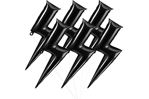 6 Pcs Giant Lightning Bolts Foil Mylar Balloons