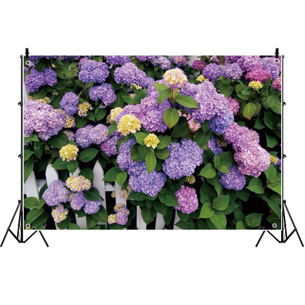 Amazon | Qinunipoto 紫陽花背景 1.5x1m アジサイ背景布 夏の花