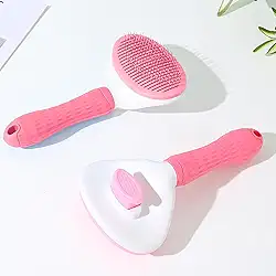 Escova de queda de pelos para cães e gatos e coelhos, pente de metal para cães e gatos – Fácil de remover pelo solto, ferramenta de massagem adequada para animais de estimação com pelo longo ou curto