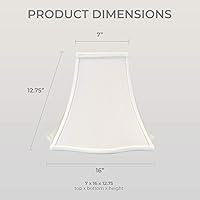 Vista 6 de Royal Designs pantalla para lámpara Fancy Square Bell - Blanco - 7 x 16 x 12.75 pulgadas