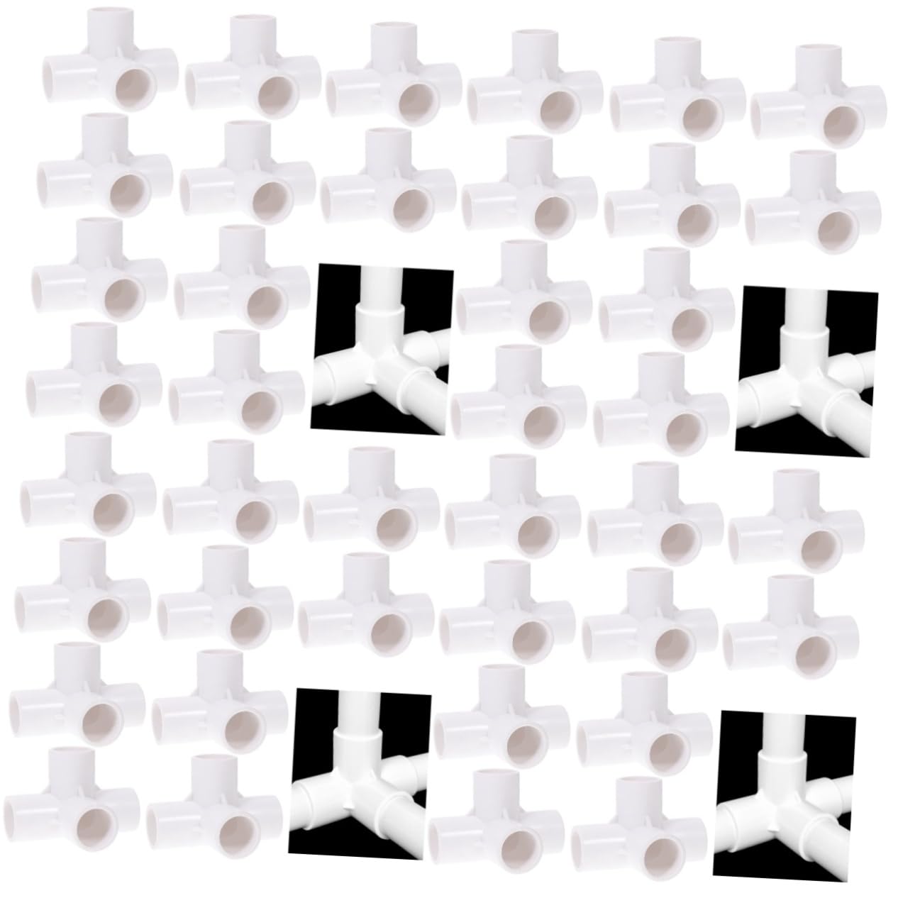 Hemobllo 40 Pcs Water Elbow Pvc 1/2 Inch Pvc Elbow Fitting Pebbles for Garden Changing Table Fitting for Diy Garden Shelf Outlet Tee 1/2 Pvc Fittings Pipeline Furniture White