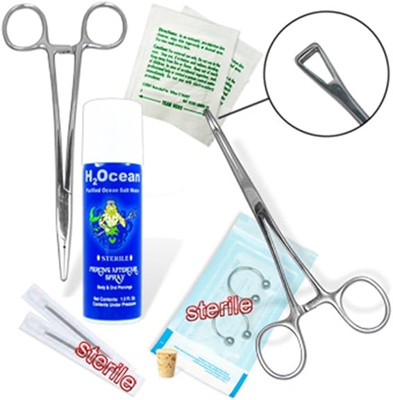10Piece Nipple Piercing Starter Kit, 14 Or 12 Gauge,Gauge