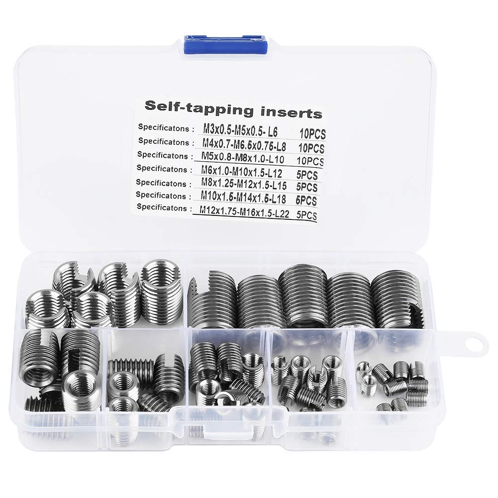 50 pcs Gewindeeinsätze 302 Edelstahl Innengewinde Selbstschneidende Gewindeeinsatz Set Gewinde Verstärken Repair Tool
