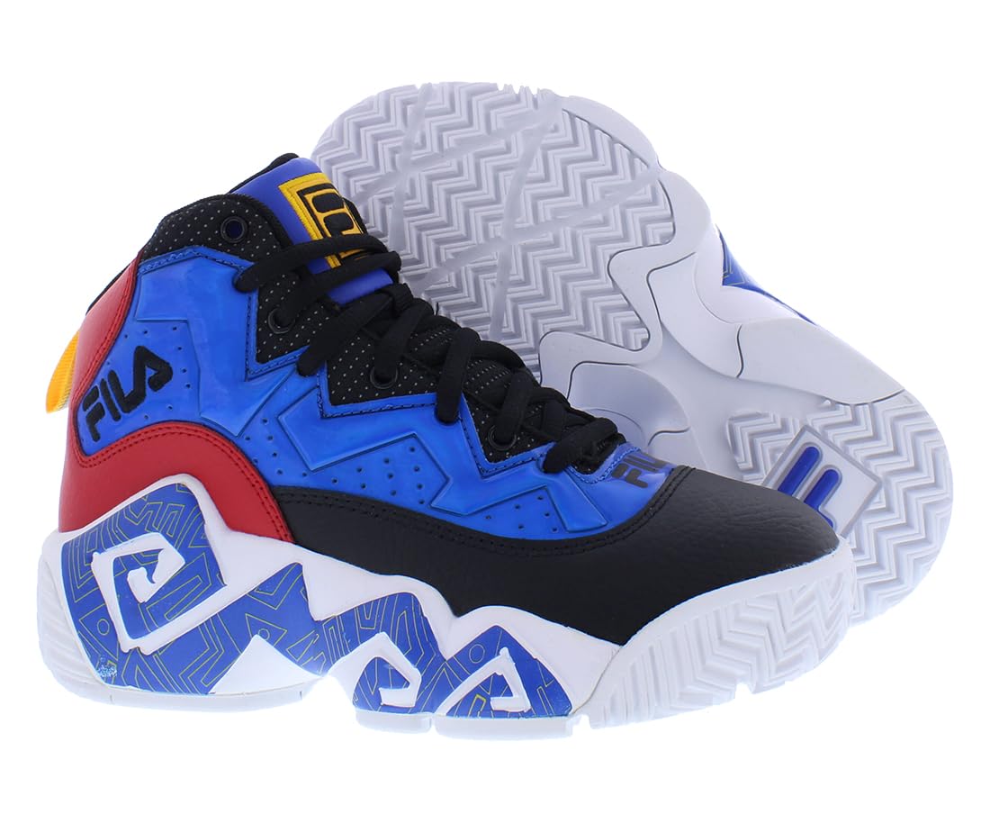Fila MB-Night Walk GS Sneaker Boys' Youth Basketball 3.5 M US Big Kid Black-Red-Blue