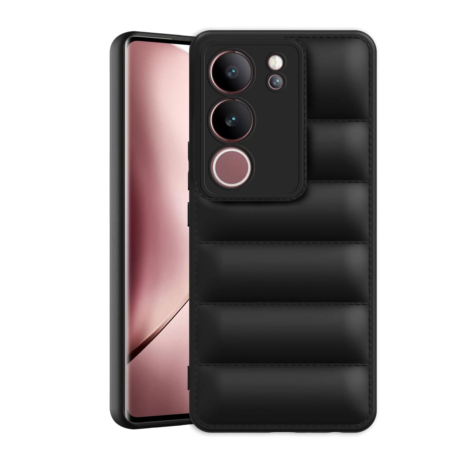 Plus Puffer Case Camera Protection Soft Back Cover for Vivo V29 | V29 Pro 5G - Black (B0CN5J3QJD) Amazon Price History, Amazon Price Tracker